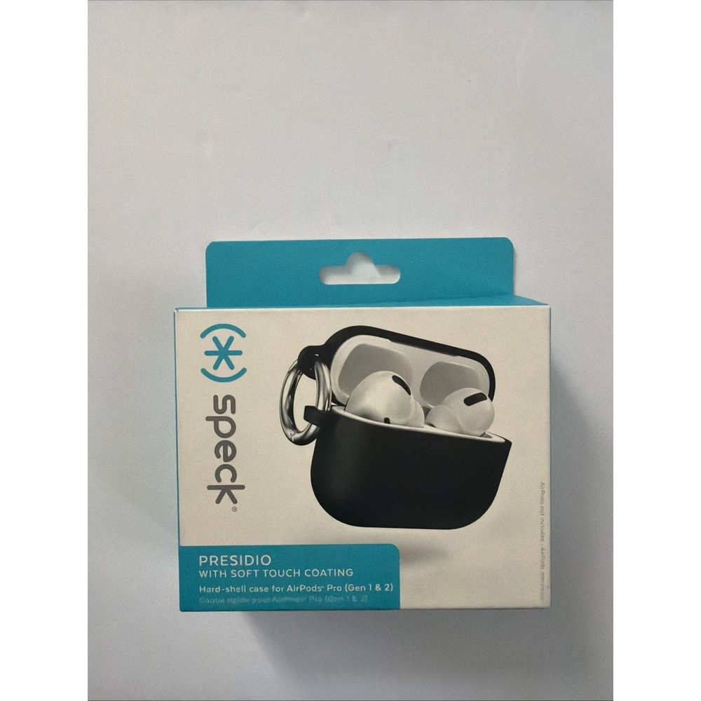 Speck Presidio AirPods Pro Case Gen 1 & 2 Soft Touch Hard Shell Black New